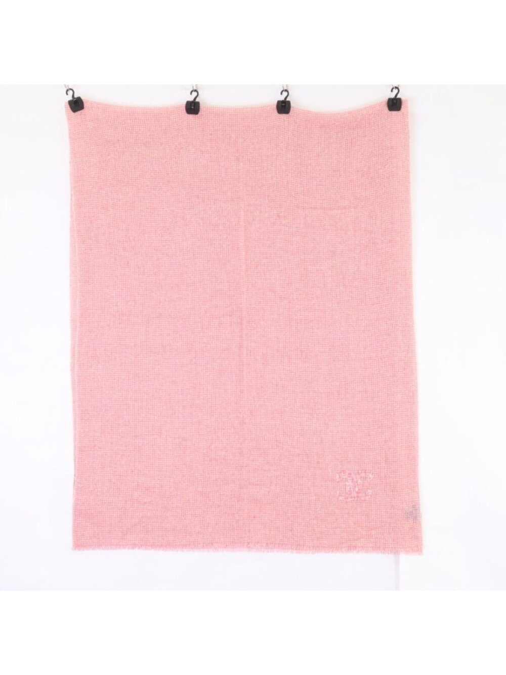 Chanel CC Logo Embroidery Wool Cashmere Scarf